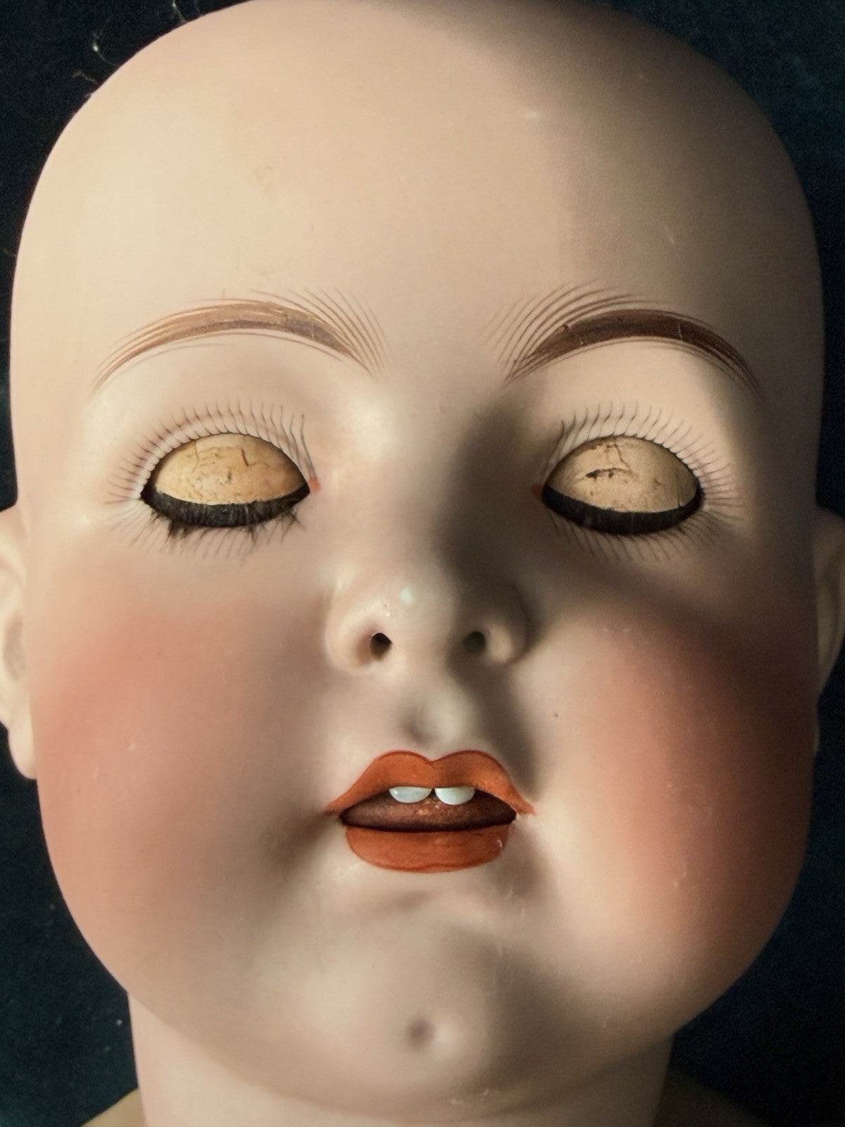Huge 28” Antique German Franz Schmidt Mold 1295 Baby Boy Doll Porcelain Head