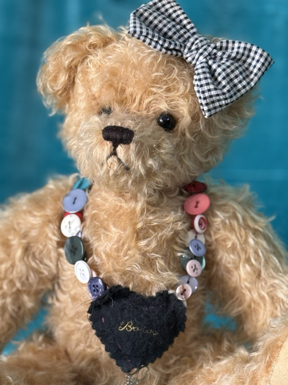 Collectible Porcelain 23” Doll Buttons and Bows by Julia Rueger LE 45 & Teddy
