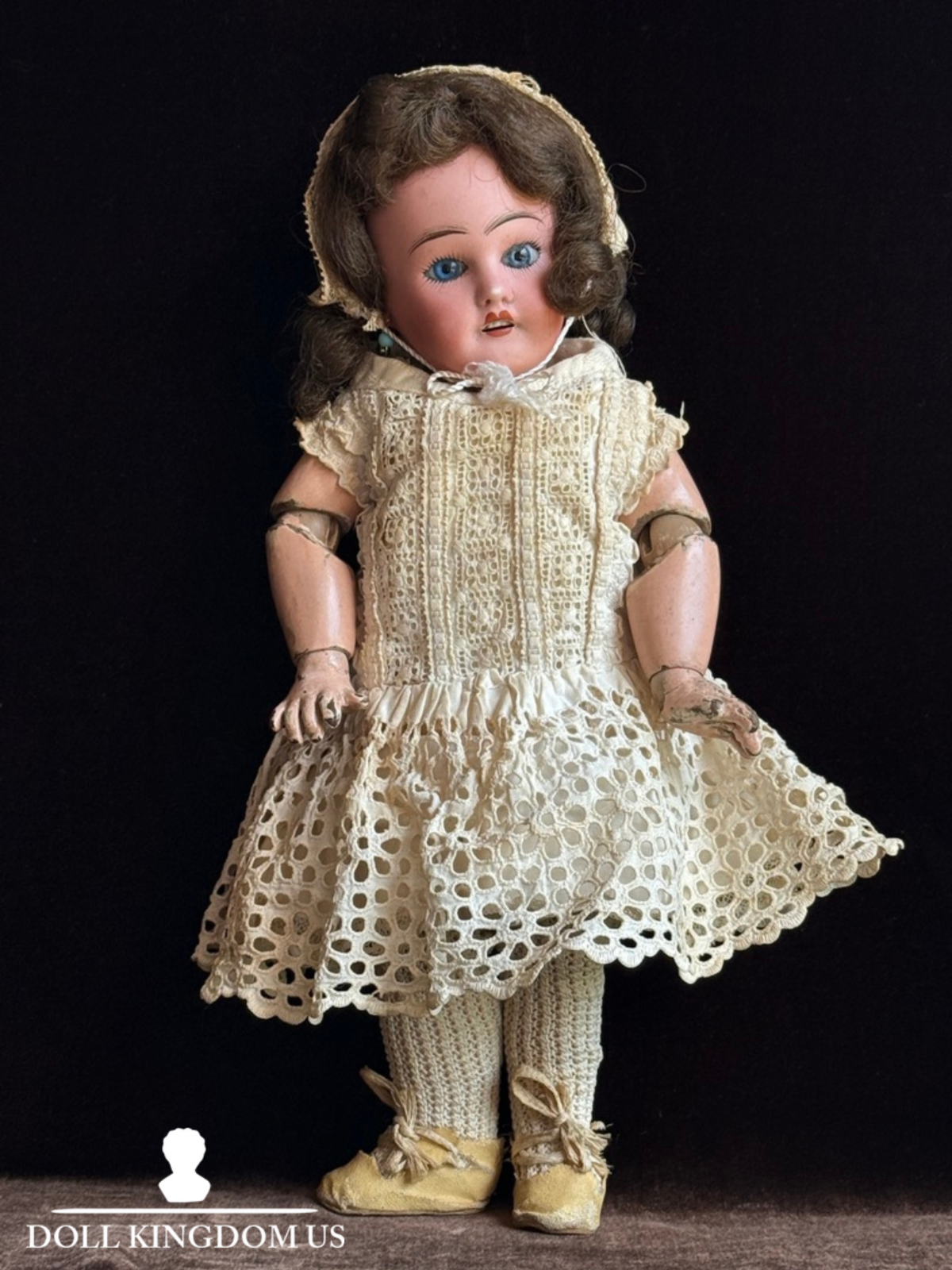 Antique French 11.5” Leon Prieur Mon Cheri Bleuette-size Bisque Head Doll