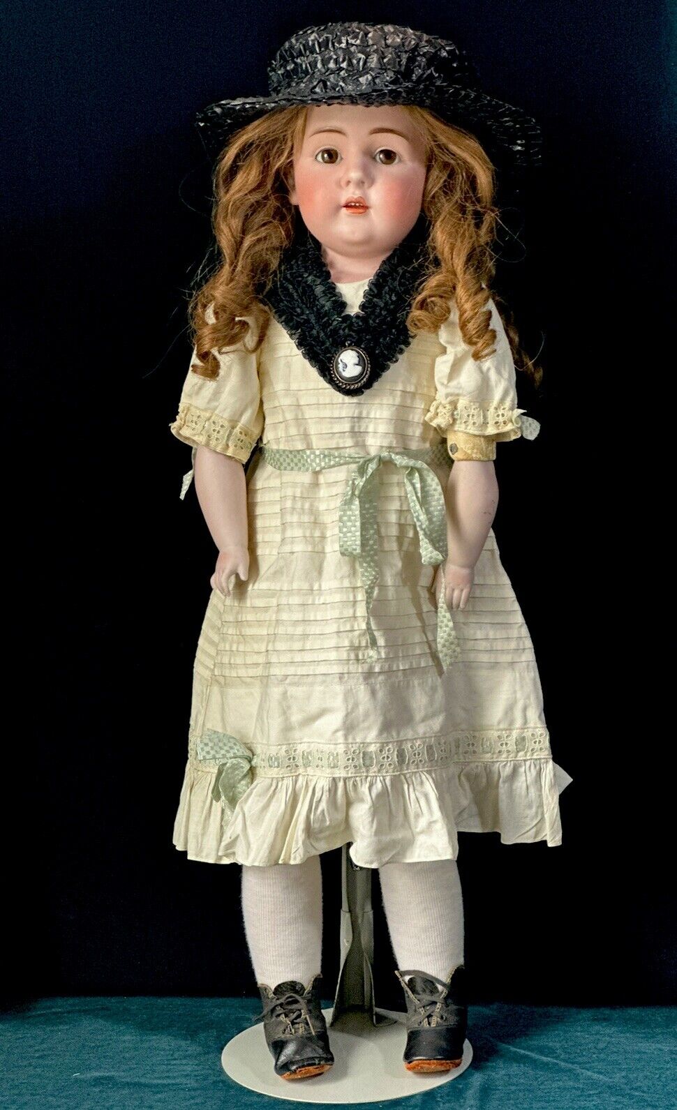 Large 30” JDK Kestner Mold 154  Bisque Head/Shoulder Leather Body Doll