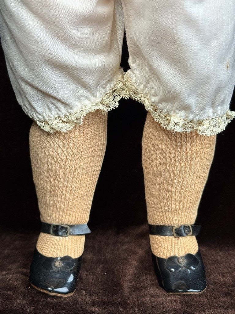Antique German 22” Goebel B3 Bisque Head Composition Body Doll