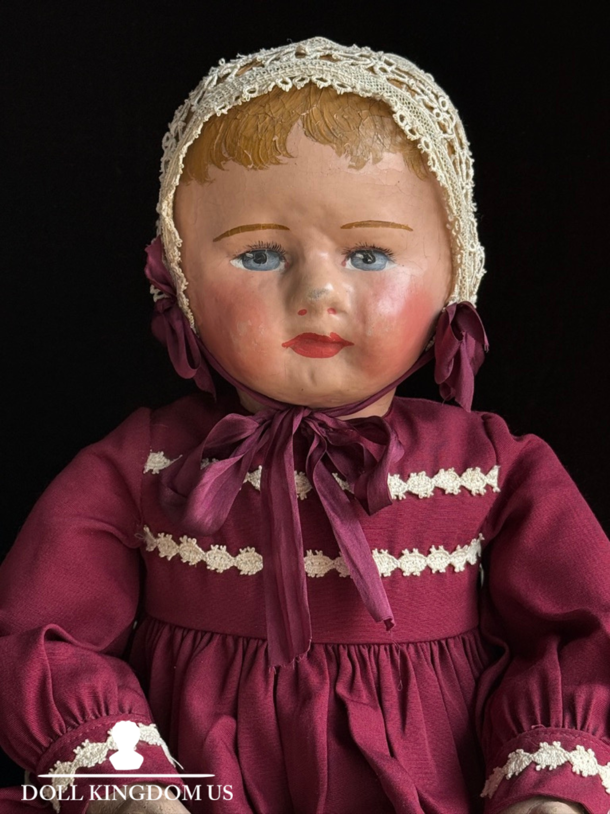 Large Antique American Martha Chase 24" Oil Painted Cloth Baby Doll