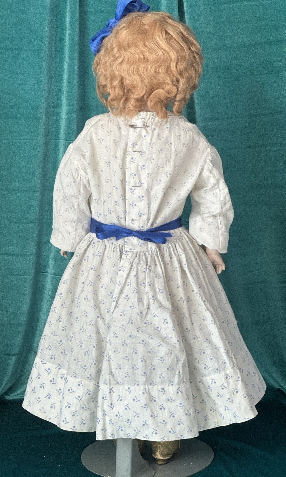 Antique JDK Kestner Mold Dep 154.13 25” Doll Bisque Head Leather Body Sticker