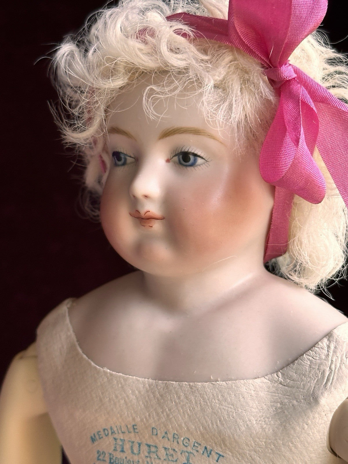 Collectible 15.5” Porcelain Repro of Antique French Huret China Fashion Doll