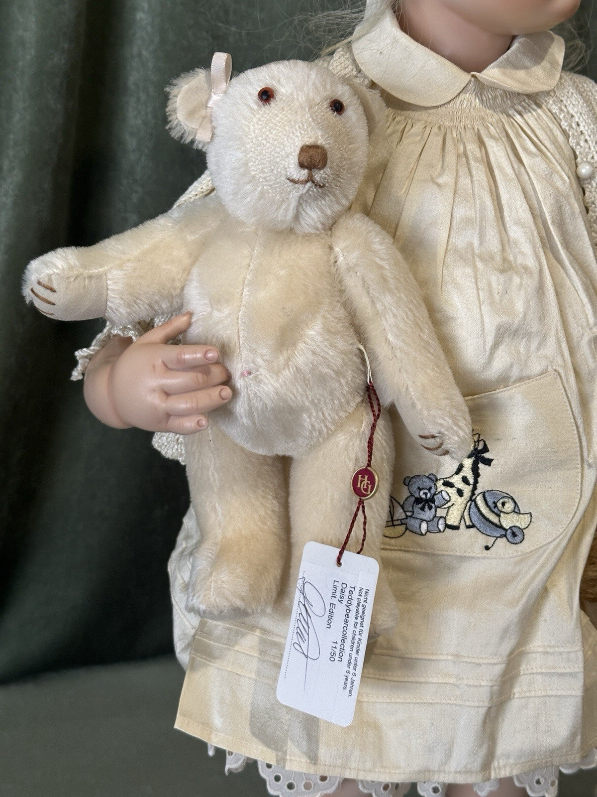 Artist Hildegard Gunzel Wax Over Porcelain 26” Doll “Harriet” LE 25 Box/Tag