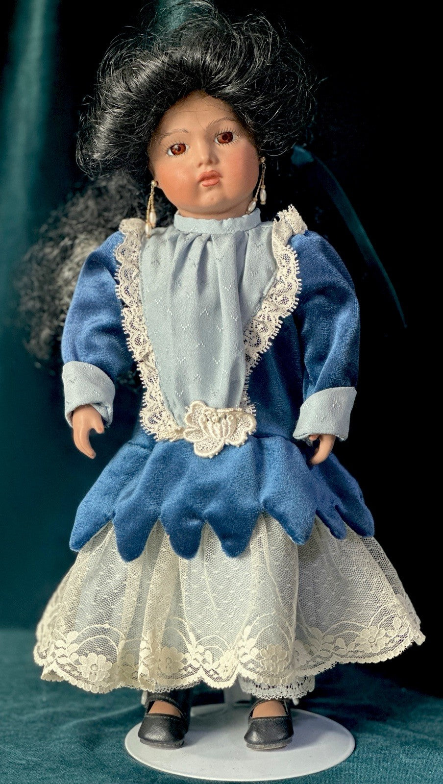Vintage All Porcelain Reproduction of Antique French Bru Jne 13” Doll