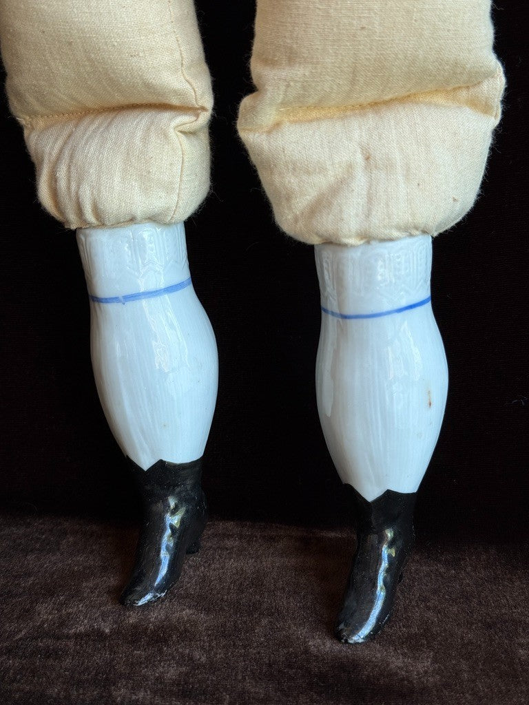 Antique German 21.5” Highland Mary Blonde China Doll