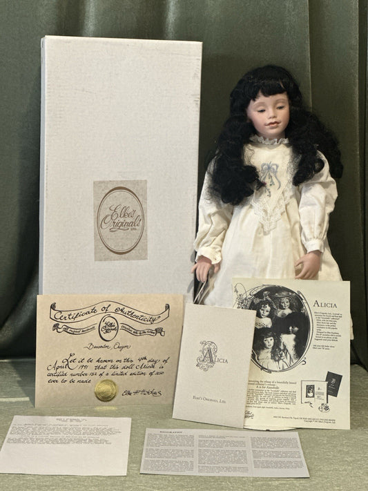 Collectable Elke’s Original Porcelain 25” Doll “Alicia” Box/COA/Book LE 132/250