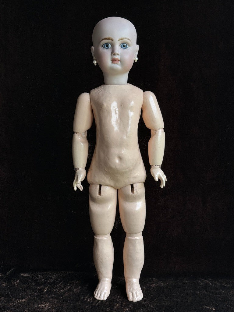 Vintage 24” Reproduction Bisque Jumeau Head on Original Antique French Body