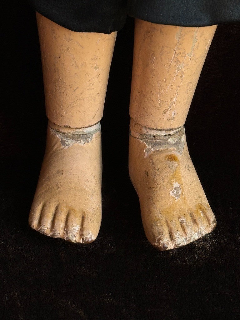 Large Antique American 21” Schoenhut Wooden Jointed Pouty Pierrot Boy Doll