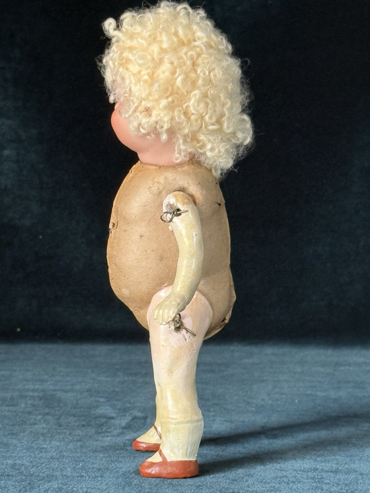 Antique German Hermann Steiner Googly Eyes 7” Doll Bisque Head