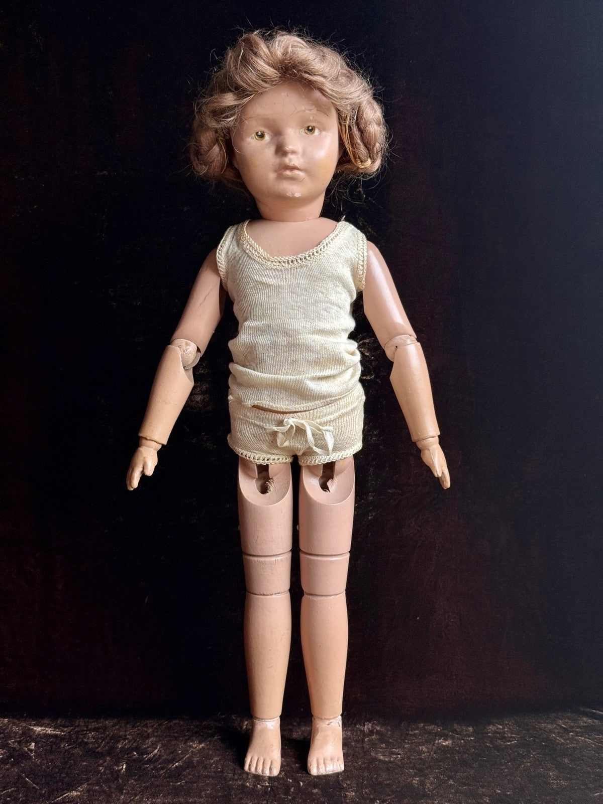 Large Antique American 21” Schoenhut 308 Series Wooden Girl Doll
