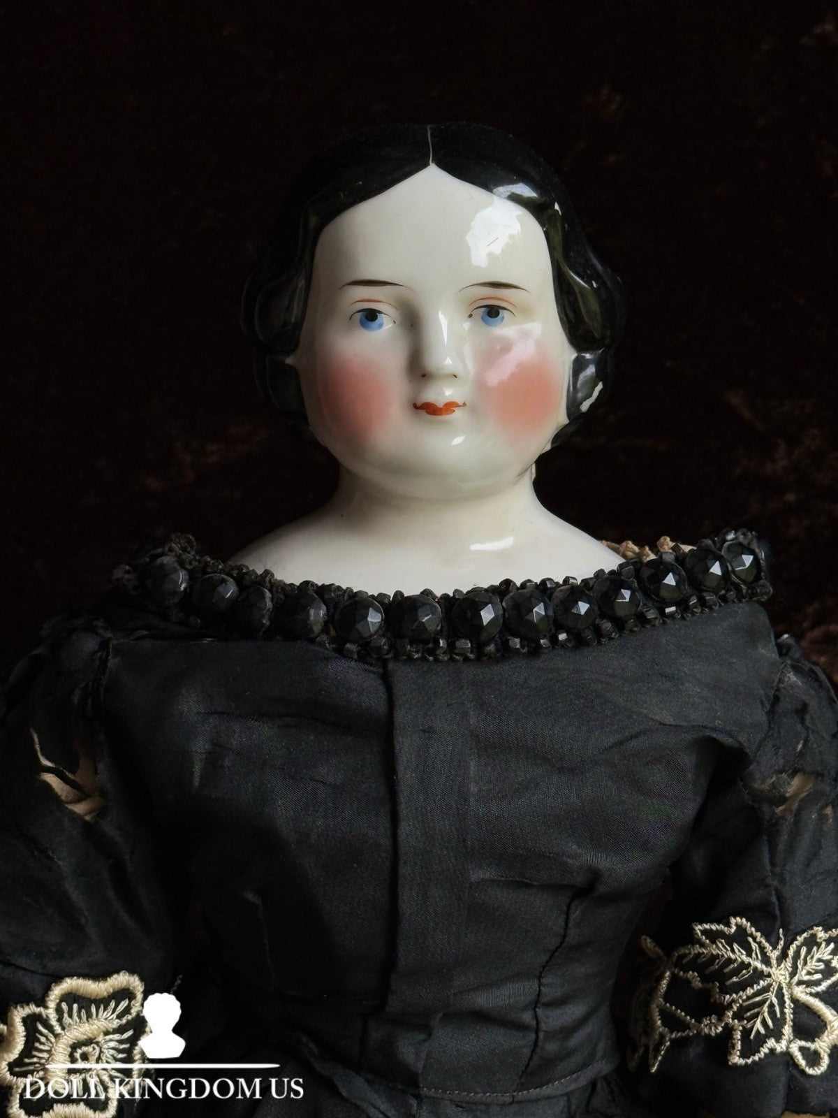 Antique German 18” Kister China Shoulder Head Doll