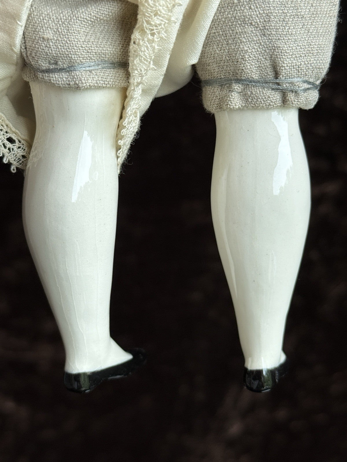 Antique German 15.5” Flat Top Highbrow China Shoulder Head Doll