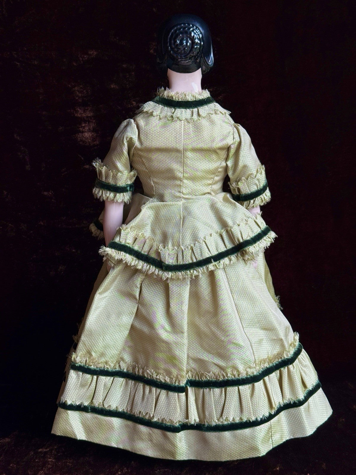 Vintage 16.5” Emma Clear Fanny Elssler China Head Doll with Molded Bun