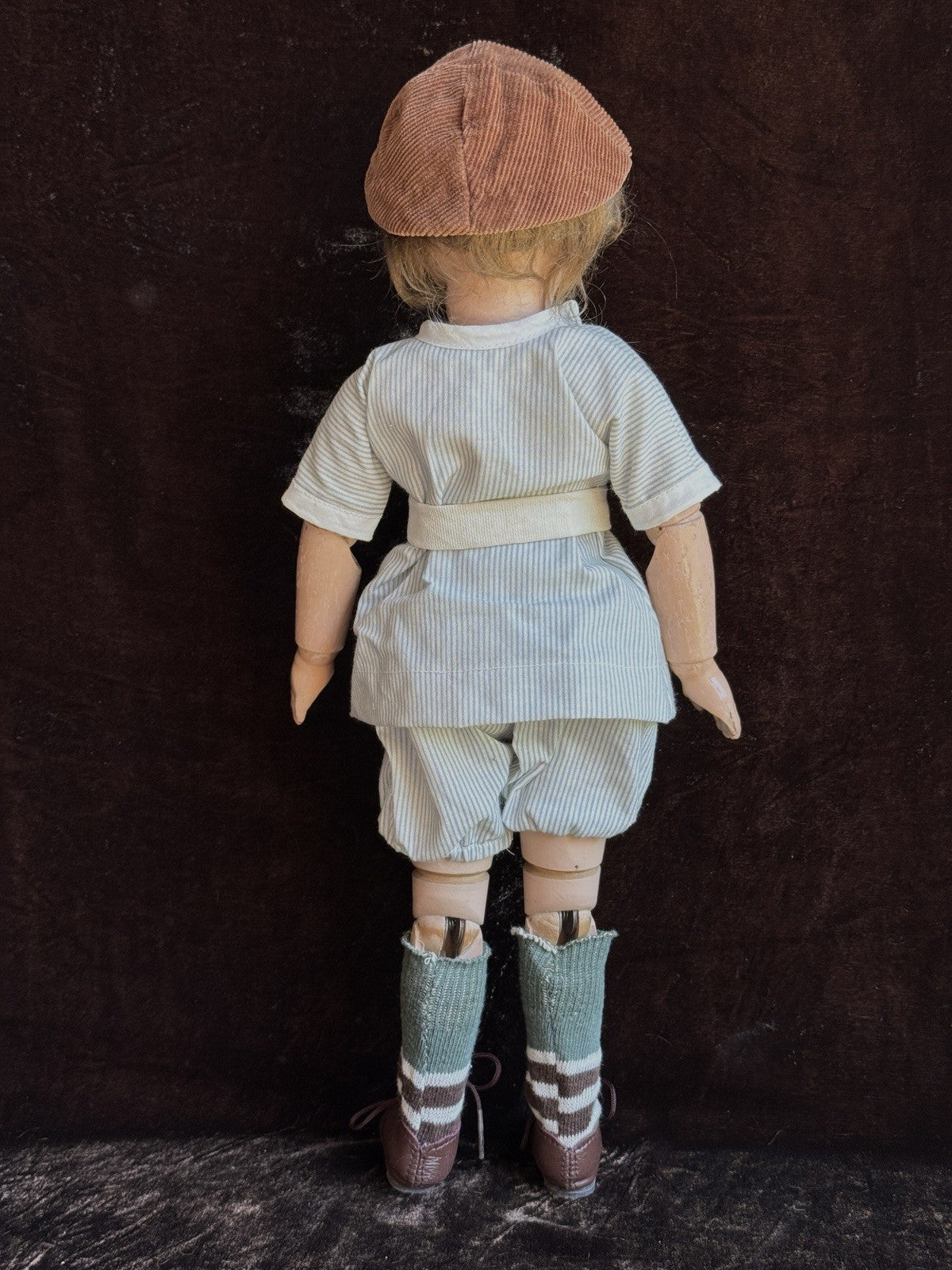 Antique American 16” Schoenhut 403 Wooden Jointed Boy Doll