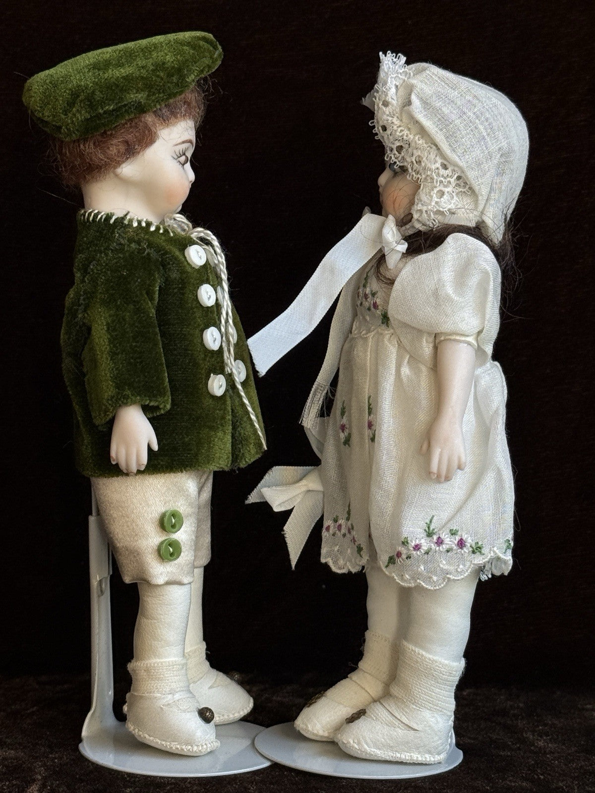 2 Miniature Opal Butler Porcelain Repro Antique French Bru Jne Dollhouse Dolls