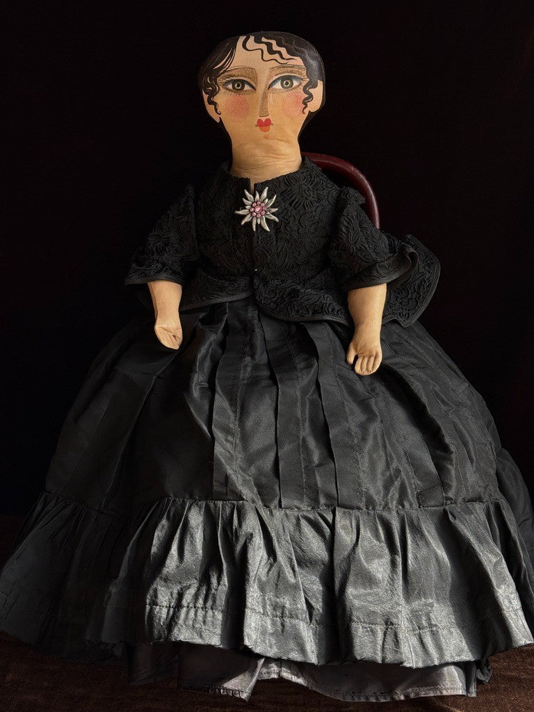 Handmade Artist 25.5" Oil Painted Cloth Folk Art Doll