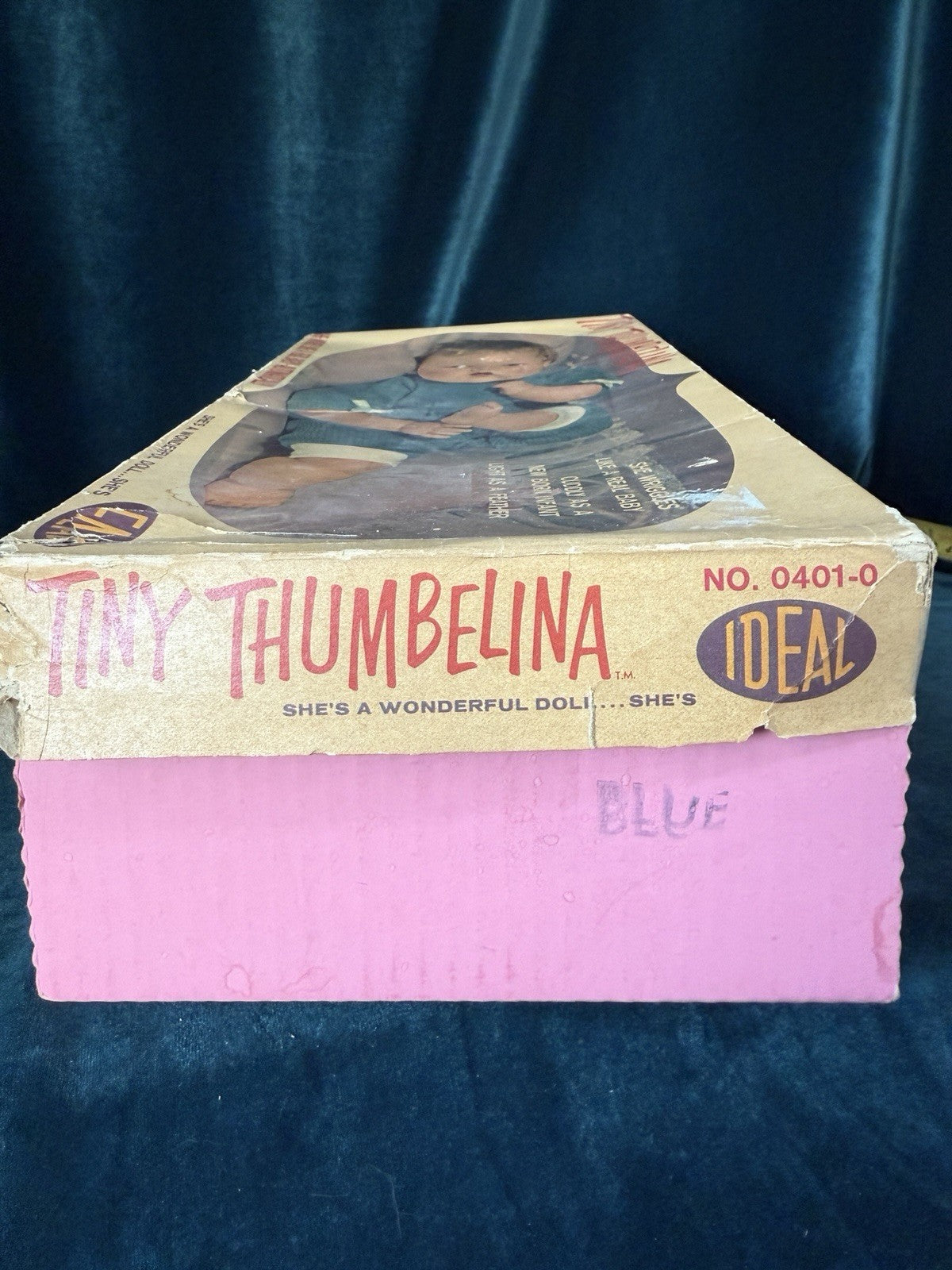 Vintage 1960’s Ideal Thumbelina 14” Doll Working Mechanism Box/Tagged Dress