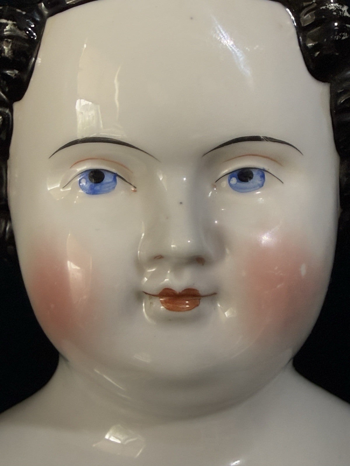 Antique German 25” Flat Top Highbrow China Shoulder Head Doll