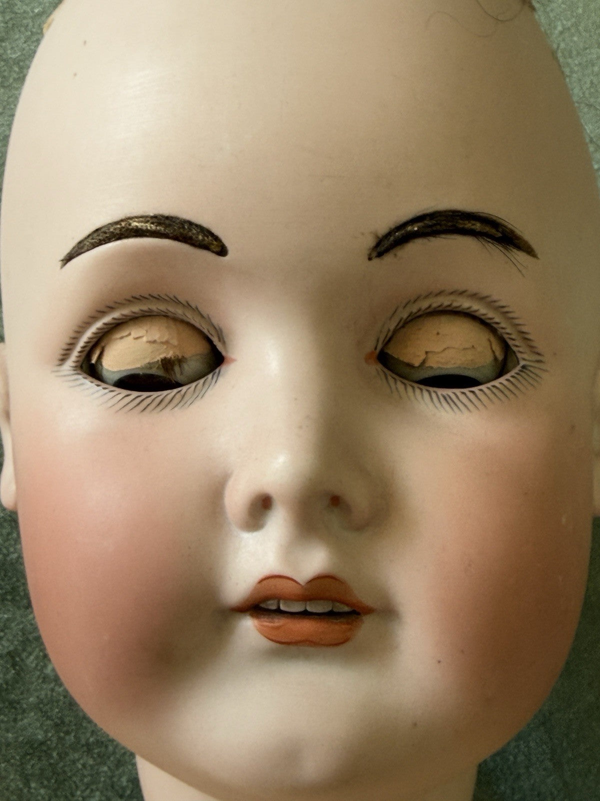 Large 32” Antique German Queen Louise Doll Bisque Head Composition Body