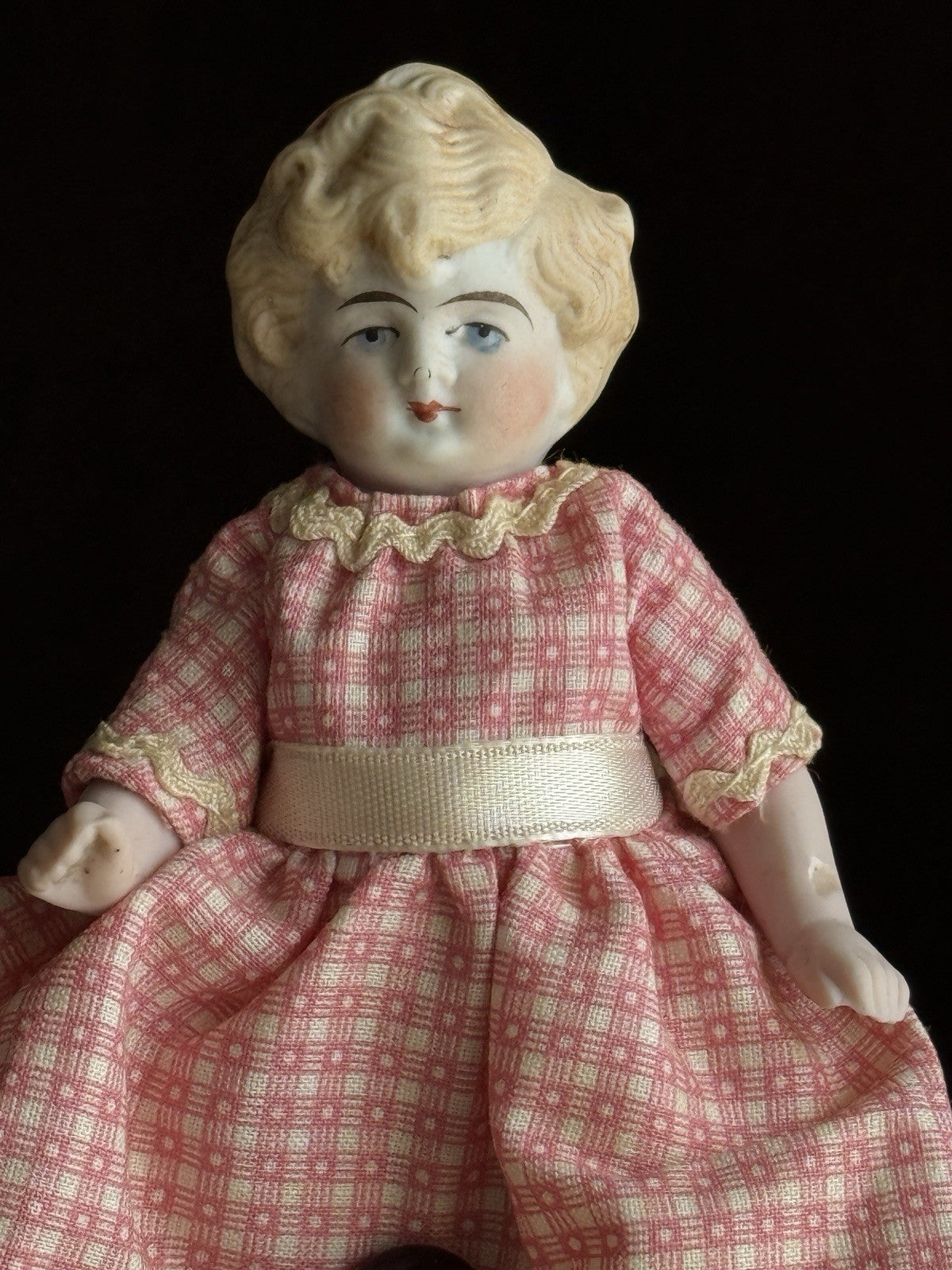 Antique German 4.25” Kestner All Bisque Mignonette Dollhouse Doll