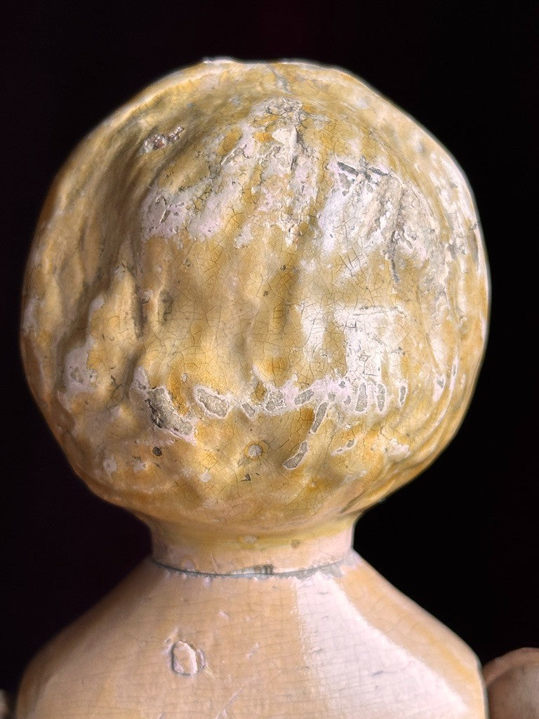 Antique American Mason & Taylor 11.5” Papier Mache Wood Metal Doll