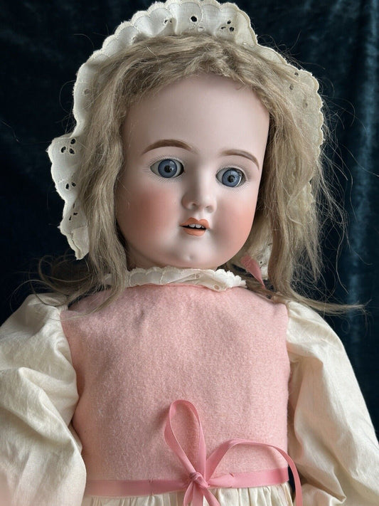 Large Antique German 31” Swaine & Co (?) Bisque Head Child Doll