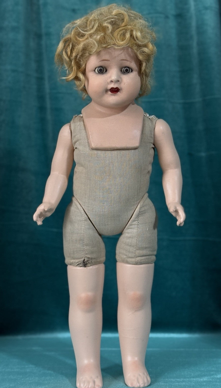 Unidentified German (?) Antique  Composition 19” Doll Sleepy Eyes