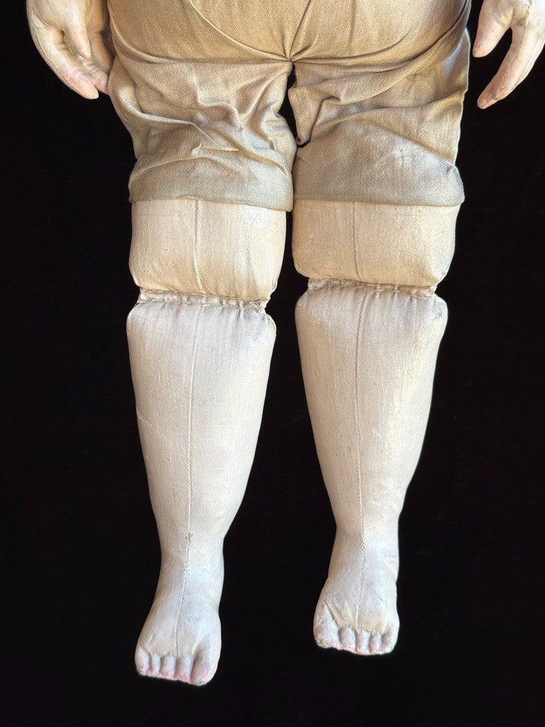 Antique American Martha Chase 20" Oil Painted Cloth Rag Baby Doll