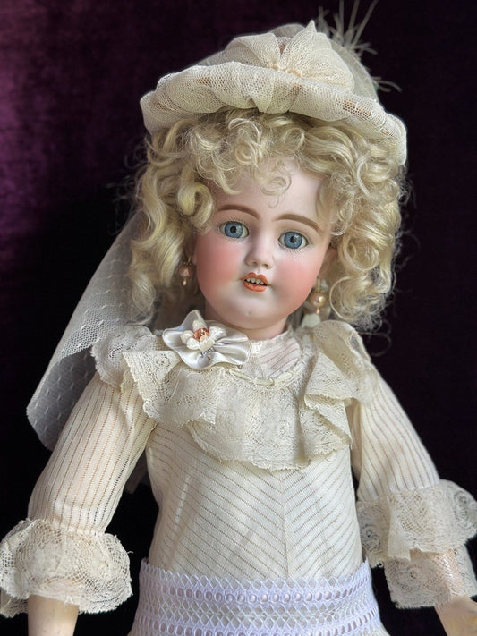 Antique German 24” Simon Halbig 1249 DEP SANTA Doll Bisque Head Marked Body