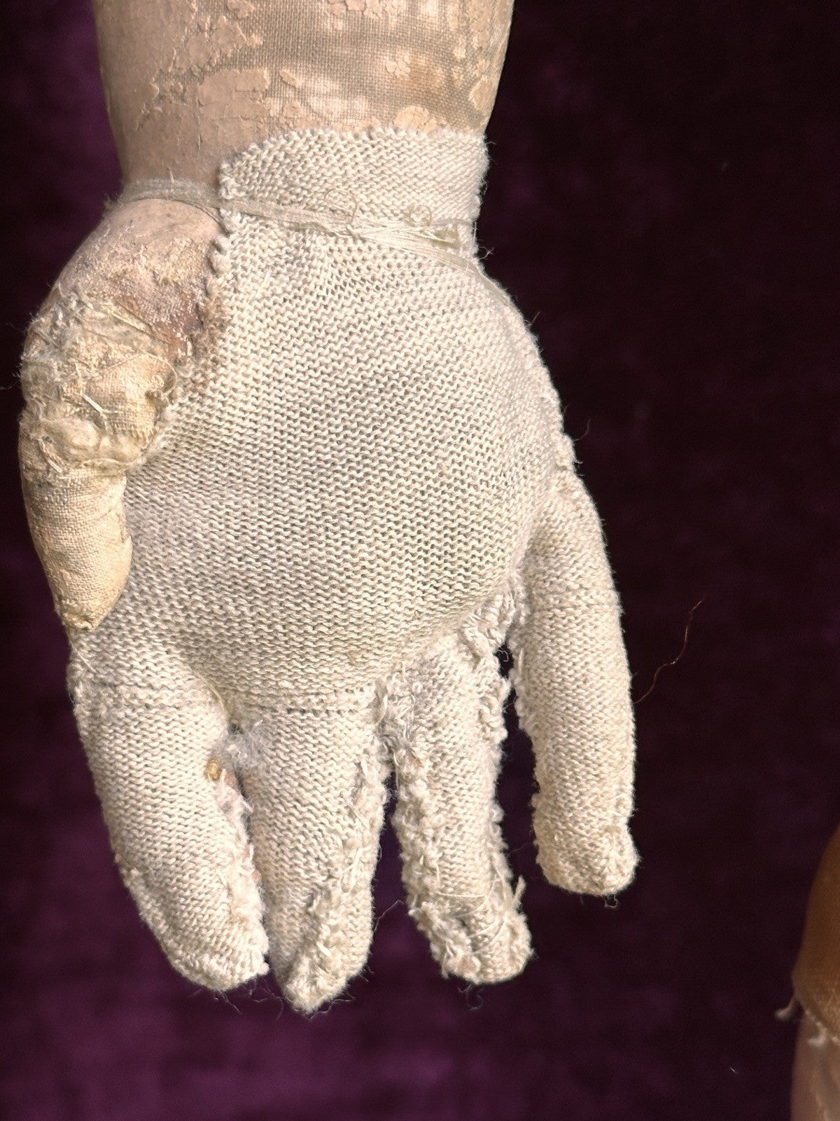 Huge 27” Antique American Martha Chase Oil Painted Cloth Baby Doll