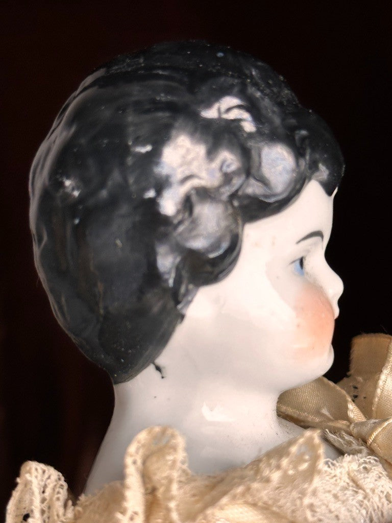 Antique German 12" Lowbrow China Shoulder Head Bride Doll