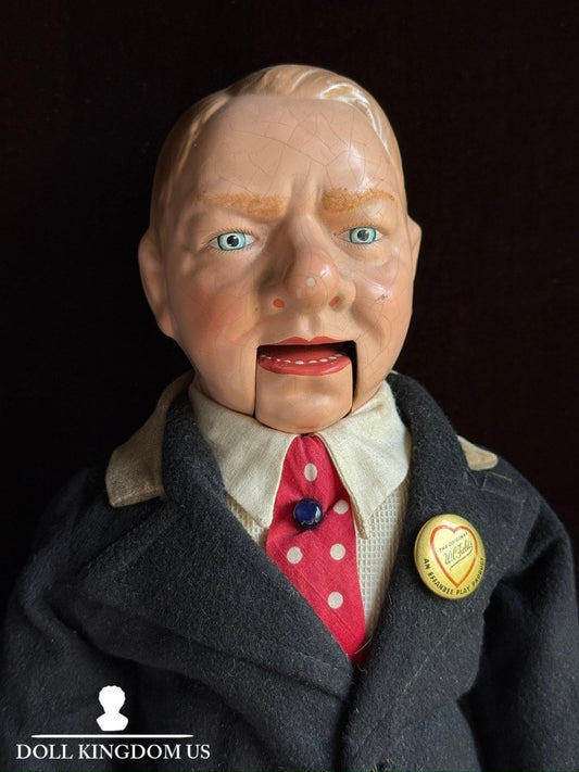 Rare Vintage American Effanbee Composition WC Fields Ventriloquis Portrait Doll