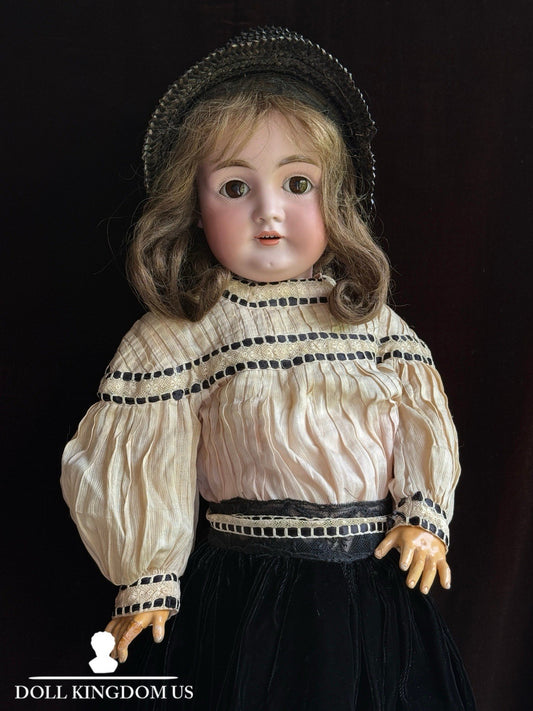 Large Antique German 29” Kestner 164 Bisque Head Doll