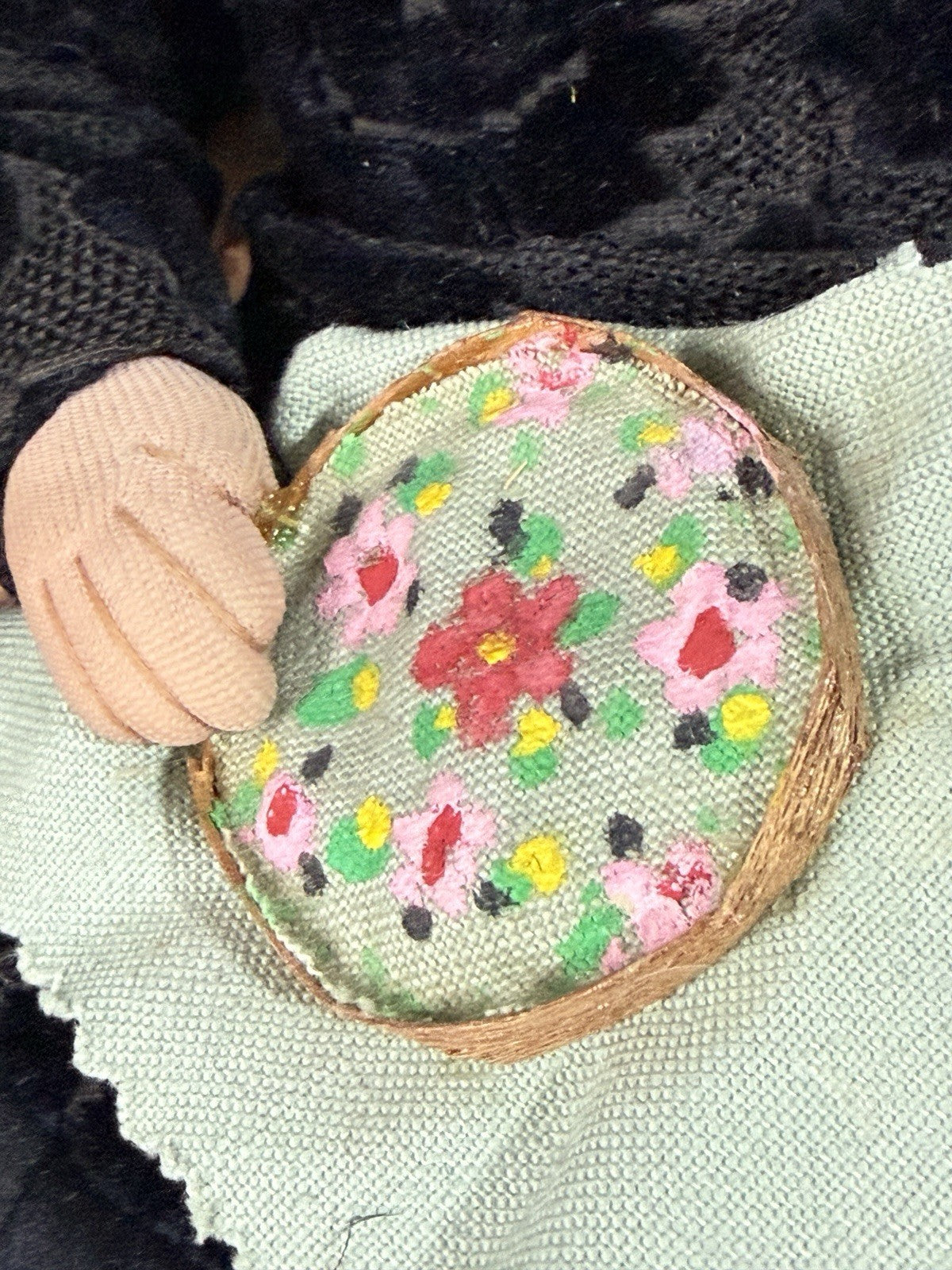 Lot Of 2 Antique 1940’s (?) French  Ravca Cloth  11.5” Dolls