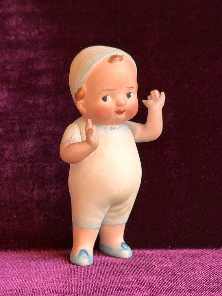 Rare Antique German 4.25” Baby Bud Style All Bisque Googly Doll
