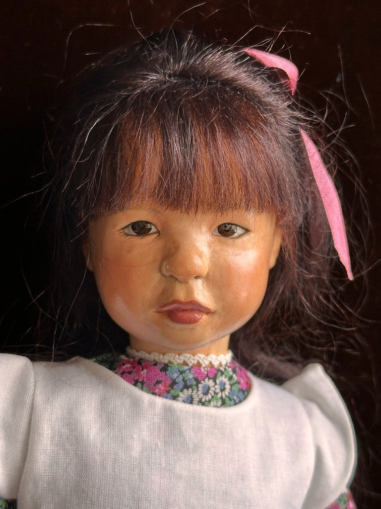 OOAK NIADA Artist Patricia Ryan Brooks 13.5” Wood Hand Carved Doll