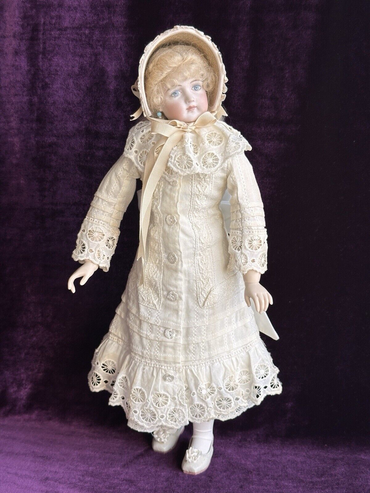 Contemporary OOAK Repro Portrait Jumeau Porcelain Head BJD Resin Body Doll