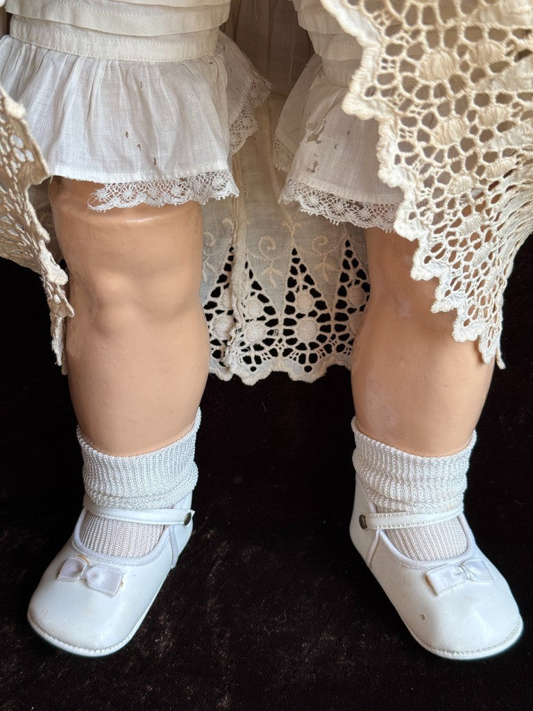 Large Antique German 27” Armand Marseille Bisque Socket Head Doll