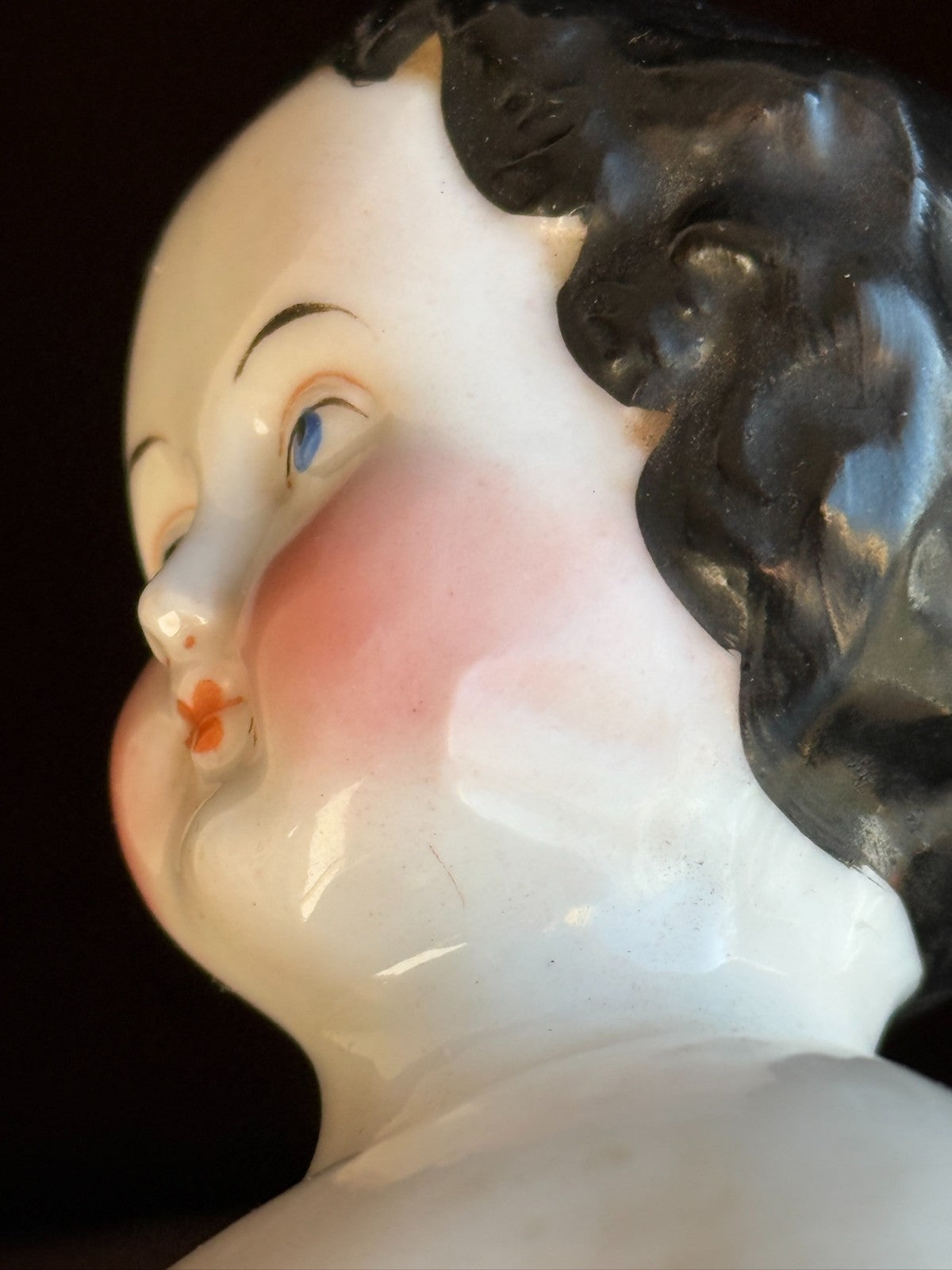 Antique German 12” Flat Top Highbrow China Shoulder Head Doll