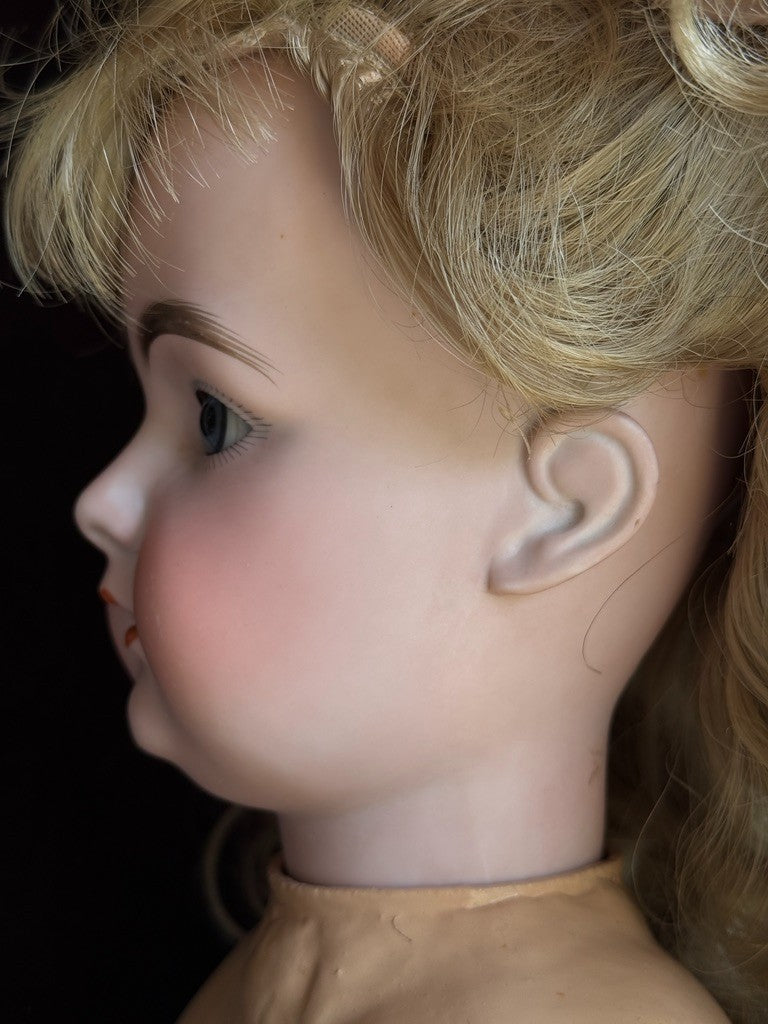 Large Antique German 27” Armand Marseille Bisque Socket Head Doll