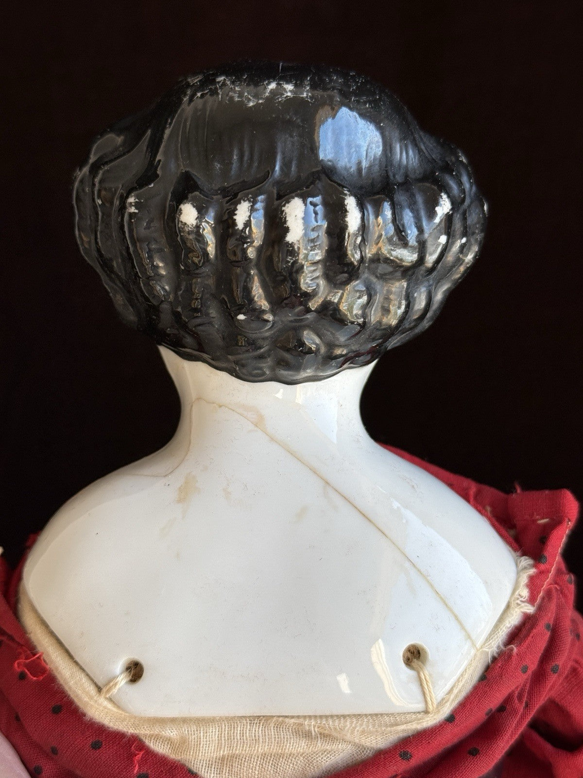 Antique German 19” Flat Top Highbrow China Shoulder Head Doll