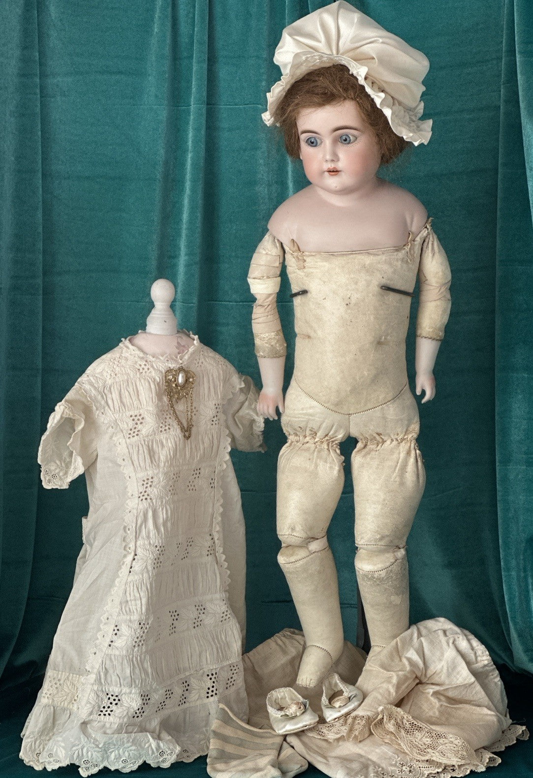 Antique German Kestner Alphabet Series C Bisque Shoulder Head 25” Doll