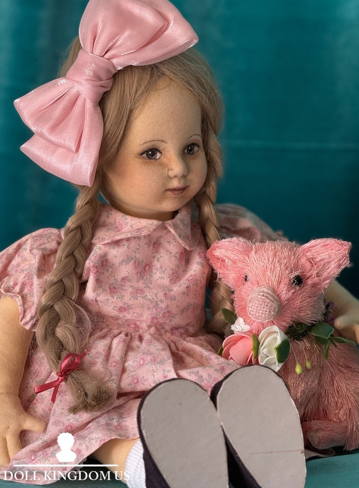 Vintage Artist Stockinette Face Painted 18” Girl Doll