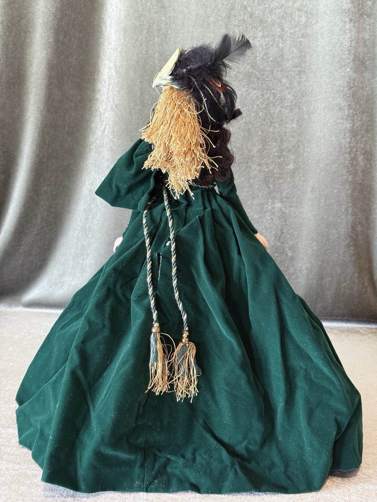 Franklin Mint Gone with the Wind Scarlett O'Hara Green Drape Dress 16" Doll