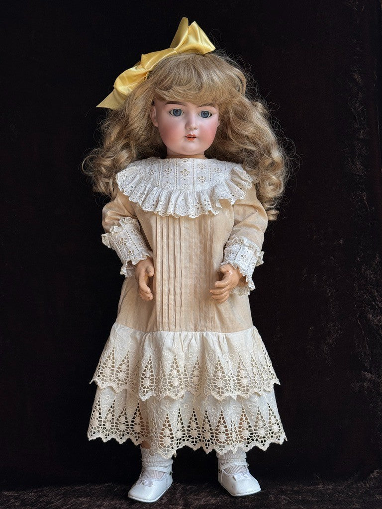 Large Antique German 27” Armand Marseille Bisque Socket Head Doll