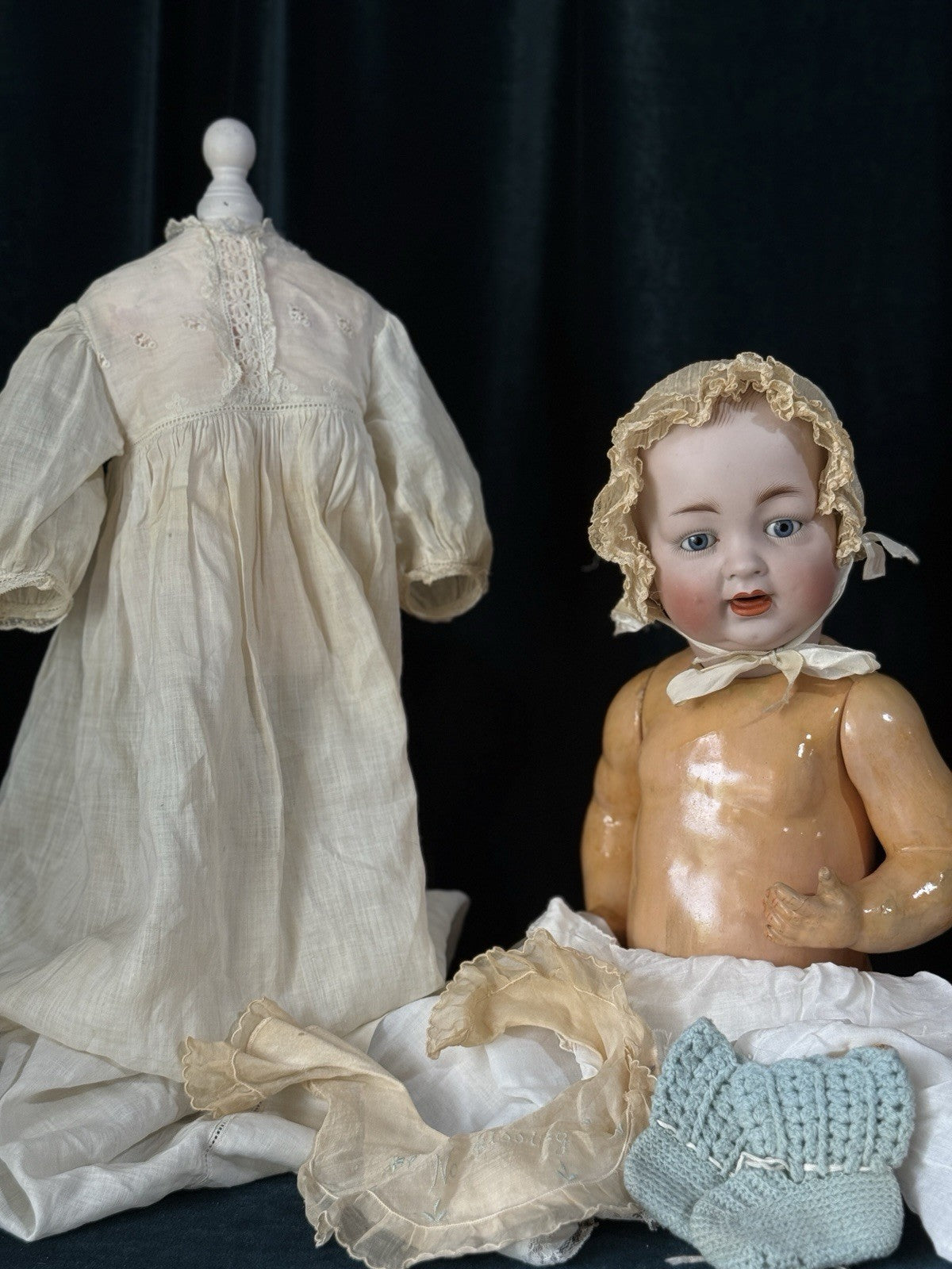 Antique German Hertel, Schwab & Co Baby 19” Character BabyDoll