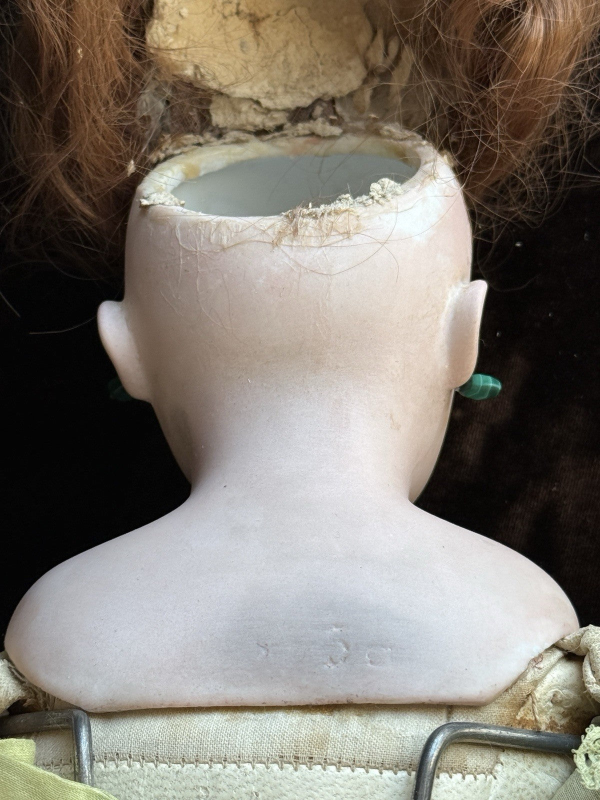 Antique German 20” Gebrüder Kuhnlenz (?) Bisque Shoulder Head Doll