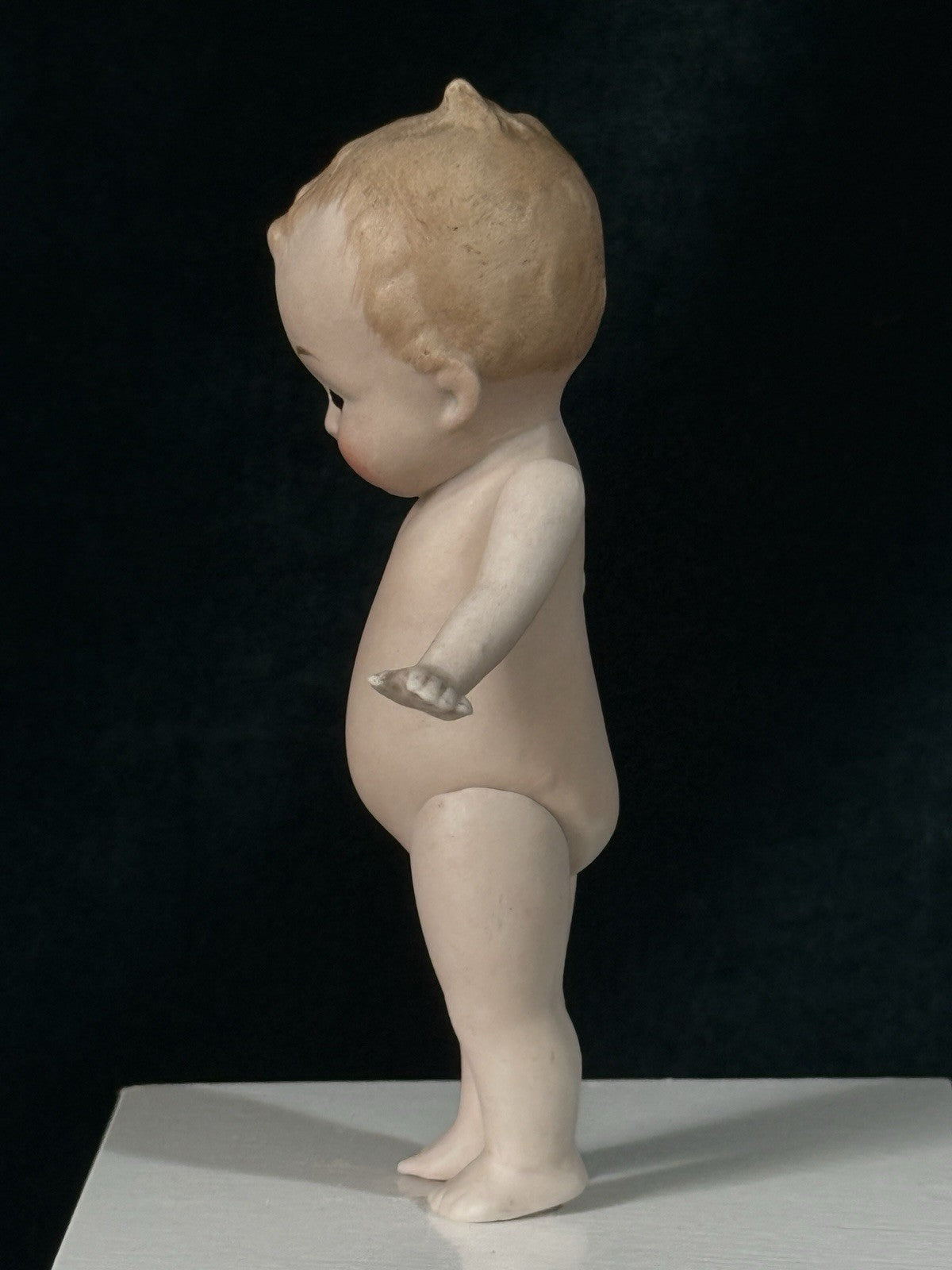 Antique German 5.5” All Bisque "Wide Awake" Character Doll